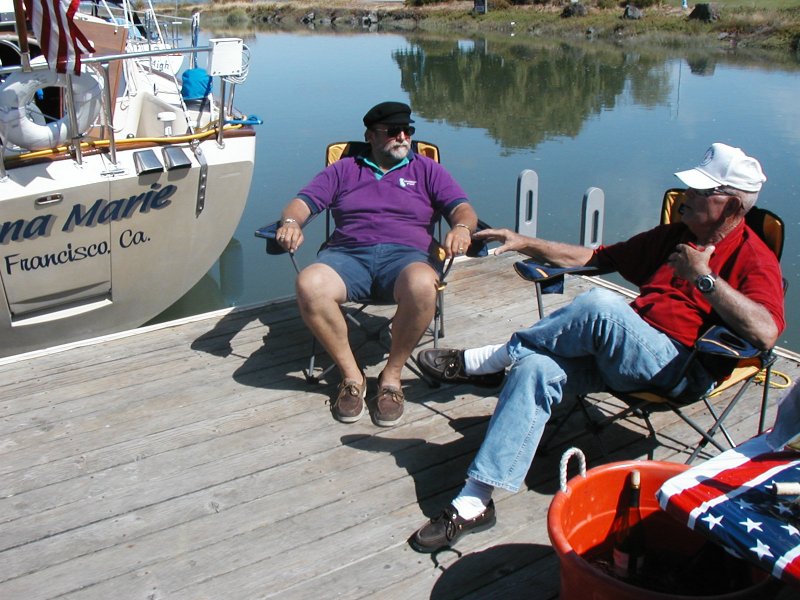 Glenn and Skipper relax