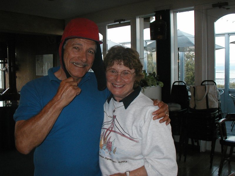 Lou in his lucky hat and Diane